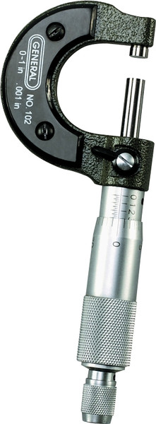 GENERAL 102 Utility Micrometer, Functions: SAE, 0 to 1 in, Analog Display [SKU: ORG6940456]
