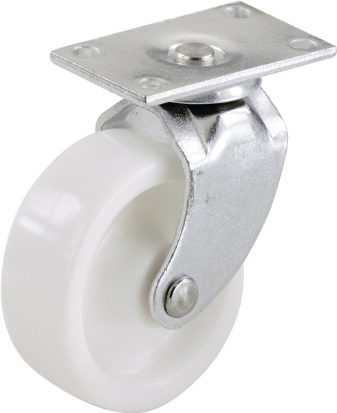 Shepherd Hardware 9052 Swivel Caster, 1-1/4 in Dia Wheel, 1-3/16 in W Wheel, Plastic Wheel, White, 40 lb [SKU: ORG6604953]