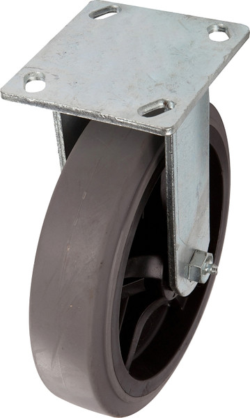 Shepherd Hardware 9813 Rigid Caster, 8 in Dia Wheel, Thermoplastic Rubber Wheel, Black/Gray, 700 lb [SKU: ORG5214358]