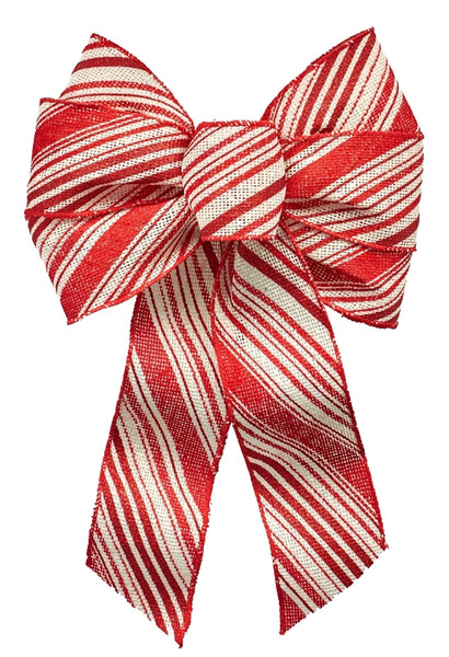 Holidaytrims 6151 Christmas Specialty Decoration, 1 in H, Stripes, Burlap, Red/White [SKU: ORG7877368]