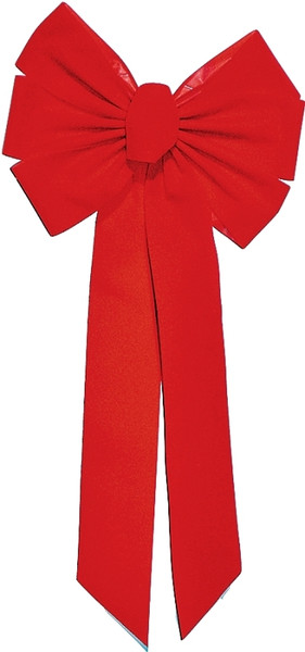 Holidaytrims 7347 Outdoor Bow, 1 in H, Velvet, Red [SKU: ORG2932564]