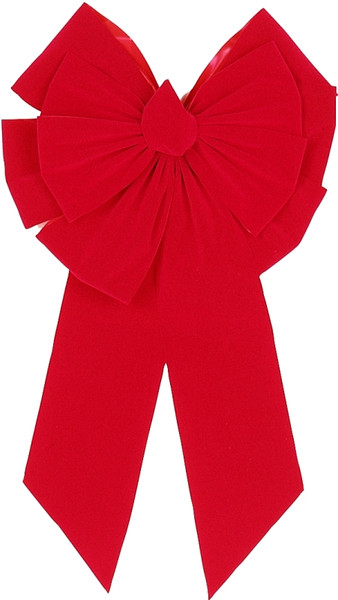Holidaytrims 7366 Deluxe Outdoor Bow, 3 in H, Velvet, Red [SKU: ORG4695458]