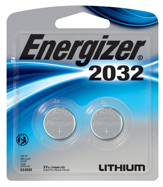 Energizer 2032BP-2 Coin Cell Battery, 3 V Battery, 235 mAh, CR2032 Battery, Lithium, Manganese Dioxide [SKU: ORG0988345]