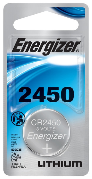 Energizer ECR2450BP Coin Cell Battery, 3 V Battery, 620 mAh, CR2450 Battery, Lithium, Manganese Dioxide [SKU: ORG0549832]
