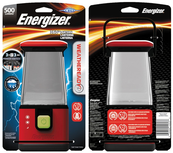 Energizer Weatheready Series WRESAL35 Lantern, LED Lamp, Plastic, Black/Red [SKU: ORG7296460]