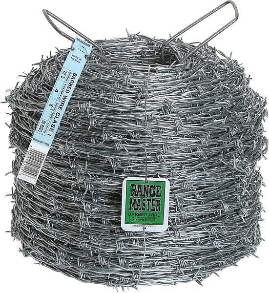 Rangemaster Class 1 7115 Barbed Wire, 1320 ft L, 12-1/2 Gauge, 5 in Points Spacing, Zinc [SKU: ORG6046510]