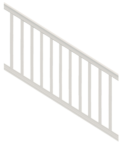 Xpanse Premier 73012466 Stair Rail Kit with Baluster, 6 ft L Actual, Square Profile, Polymer, White [SKU: ORG9020447]