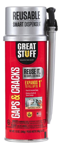 GREAT STUFF SMART DISPENSER Gaps & Cracks 99108824 Sealant Insulating Foam, Cream, 8 hr Functional Cure, 12 oz Can [SKU: ORG5123534]