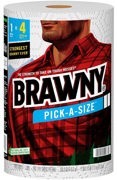 Brawny Pick-A-Size 44373 Paper Towel, 5-1/2 in L, 11 in W, 2-Ply [SKU: ORG7406762]