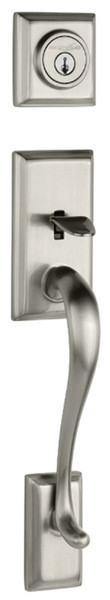Kwikset 800HE-15 SMT Handleset, 1 Grade, Brass, Satin Nickel, 2-3/8 x 2-3/4 in Backset, KW1 Keyway, 1-3/4 in Thick Door [SKU: ORG0661793]