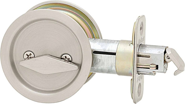 Kwikset 335 15 RND Pocket Door Lock, Satin Nickel, 2-3/8 in Backset [SKU: ORG4987756]