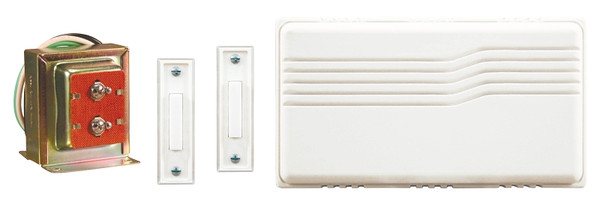Heath Zenith SL-27102-02 Doorbell Kit, Wired, 16 V, Ding, Ding-Dong Tone, 95 dB, White [SKU: ORG7598865]