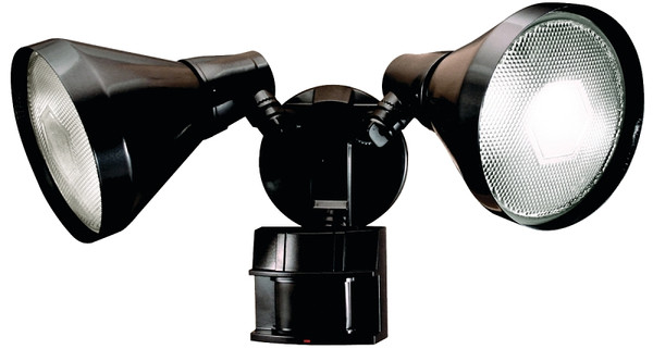 Heath Zenith HZ-5412-BZ Motion Activated Security Light, 120 V, 300 W, 2-Lamp, Halogen Lamp, Metal/Plastic Fixture [SKU: ORG6973028]