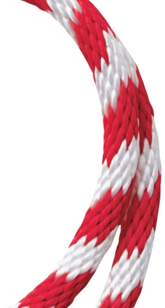BARON 51214 Derby Rope, 3/8 in Dia, 50 ft L, 180 lb Working Load, Polypropylene, Red/White [SKU: ORG7459092]