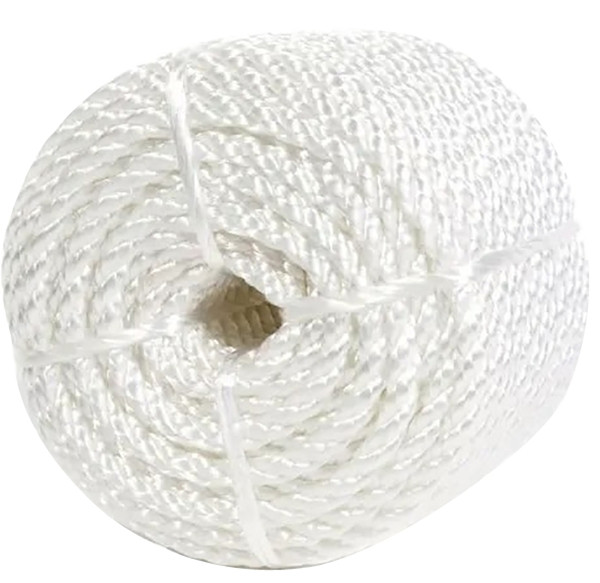 BARON 63801 Rope, 1/4 in Dia, 100 ft L, 149 lb Working Load, Nylon, White [SKU: ORG7459415]