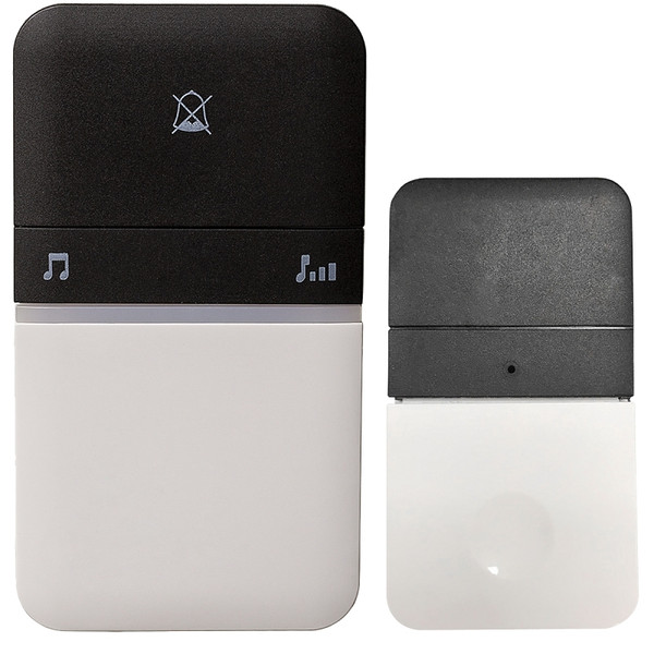 Heath Zenith PIEZO SL-7313-03 Door Chime, Wireless, Black/White [SKU: ORG3993813]