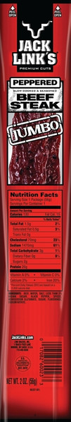 Jack Link's 06023 Beef Steak, Peppered Flavor, 2 oz [SKU: ORG3741246]