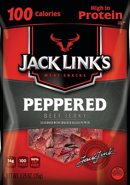 Jack Link's 10000008421 Beef Jerky, Peppered Flavor, 1.25 oz Pouch [SKU: ORG4618591]