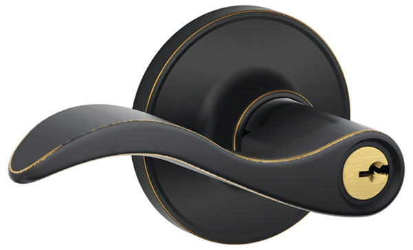 Schlage Seville Series J54 SEV 716 Entry Lever, Brass, Aged Bronze [SKU: ORG2443083]