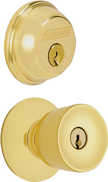 Schlage FB50NVBEL505 Knob Lockset, 2 Grade, Keyed Alike Key, Steel, Brass, 2-3/8 x 2-3/4 in Backset, K4 Keyway [SKU: ORG3019742]