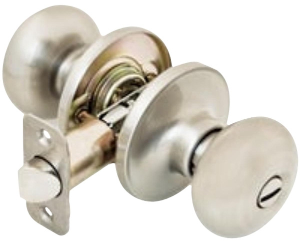 ALLEGION Schlage Dexter Series J40V-STR-619 Privacy Door Lock, Turn-Button Lock, Knob Handle, Satin Nickel [SKU: ORG4280806]