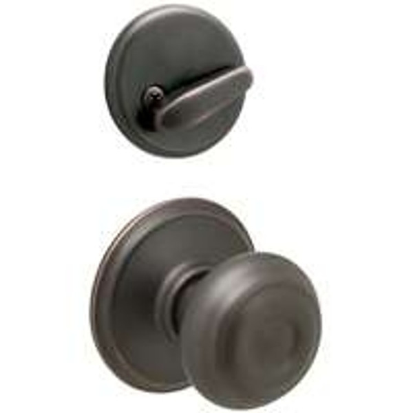Schlage F Series F59VGEO716 Interior Pack, Aged Bronze, Knob Handle, 1-5/8 to 2 in Thick Door [SKU: ORG6479158]