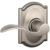 Schlage Accent Series F10VACC619CAM Passage Lever Lockset, Zinc, Satin Nickel Camel [SKU: ORG8476111]