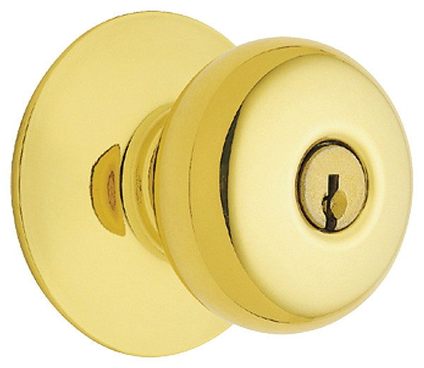 Schlage Plymouth Series F51A PLY505KA4ULT Keyed Entry Knob, Brass/Zinc, Ultima Brass [SKU: ORG7317605]