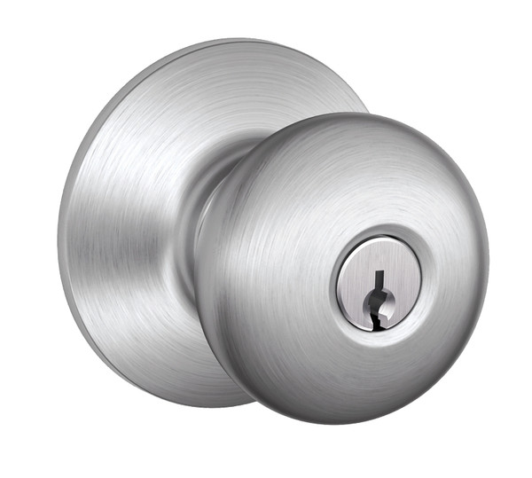 Schlage Plymouth Series F51NVPLY626 Door Knob, Zinc, Satin Chrome [SKU: ORG3667920]