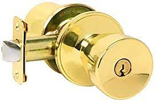Dexter J54VBYR605 Keyed Entry Knob, 3 Grade, Metal, Brass, 2-3/8, 2-3/4 in Backset, 1-3/8 to 1-3/4 in Thick Door [SKU: ORG2504702]