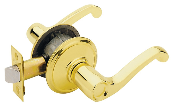 Schlage Flair Series F10V FLA 605 Passage Lever, Zinc, Brass [SKU: ORG7353675]