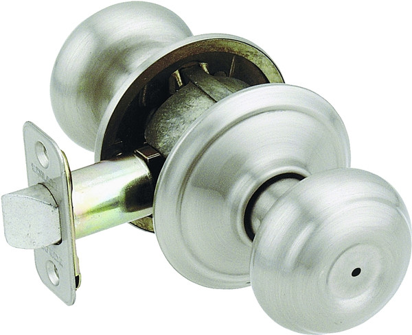 Schlage Georgian Series F40GEO619 Privacy Door Knob, Brass, Satin Nickel [SKU: ORG5194295]