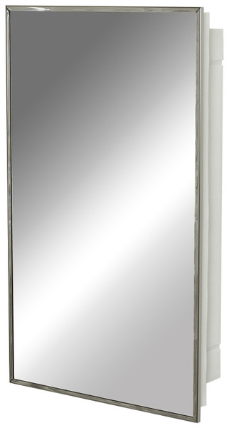 Zenith 105 Medicine Cabinet, 16-1/8 in OAW, 4-1/2 in OAD, 26-1/8 in OAH, Plastic/Stainless Steel, 2-Shelf [SKU: ORG9143181]