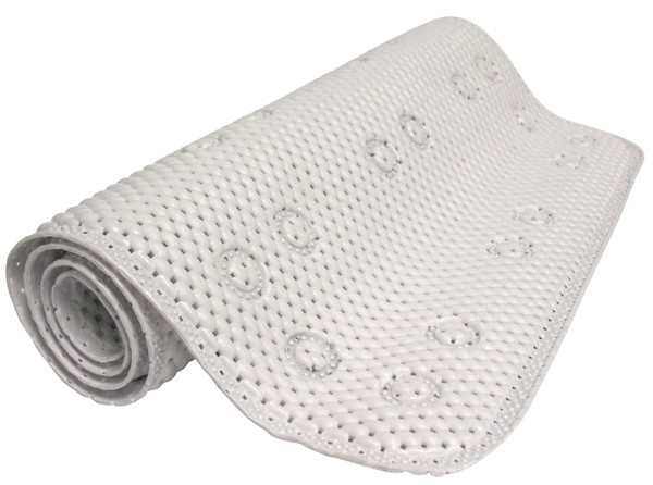 Zenna Home 79WW04 Foam Shower Mat, 36 in L, 17 in W, PVC, White [SKU: ORG8604142]