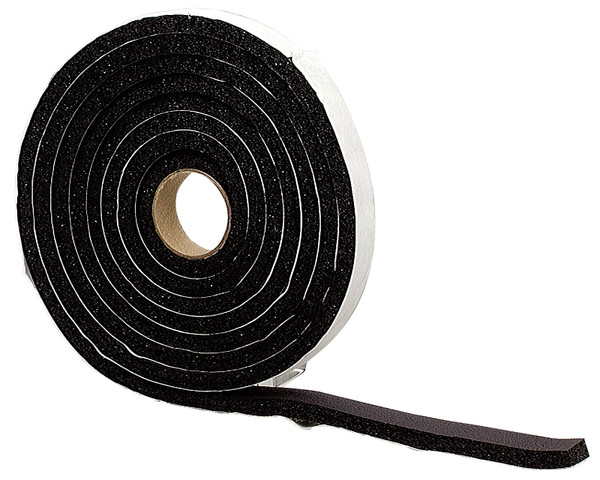 M-D 06577 Premium Weatherstrip Tape, 1/4 x 1/2 in W, 10 ft L, Rubber, Black [SKU: ORG5730866]