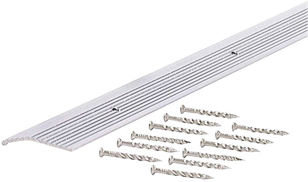 M-D 78071 Carpet Trim, 36 in L, 1.38 in W, Fluted Surface, Aluminum, Silver [SKU: ORG8299604]