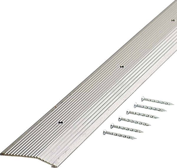 M-D 78220 Carpet Trim, 72 in L, 2 in W, Fluted Surface, Aluminum, Silver [SKU: ORG3749017]