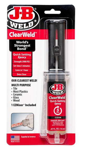 J-B WELD 50114-H Syringe, Clear, Liquid, 14 mL Carded [SKU: ORG1274943]