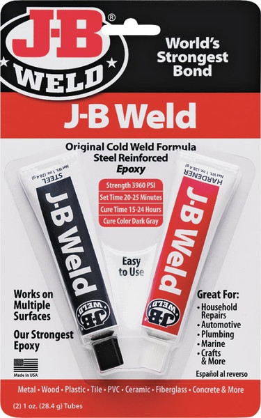 J-B WELD 8265S Cold Weld Epoxy, Dark Gray, Solid, 2 oz Tube [SKU: ORG1576743]