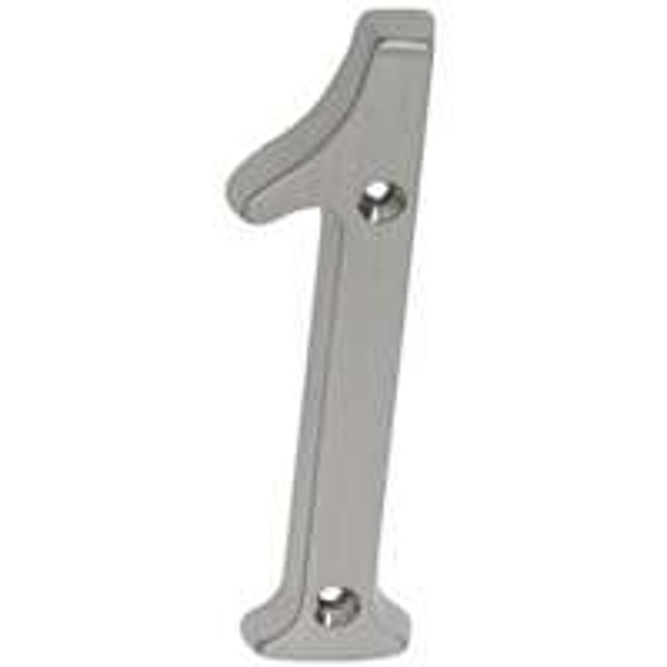Schlage SC2-3016-619 House Number, Character: 1, 4 in H Character, Nickel Character, Solid Brass [SKU: ORG8393019]