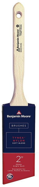 Benjamin Moore U60720-017 Paint Brush, Soft Brush, 2-11/16 in L Bristle, Nylon/Tynex Bristle, Angle Sash Handle [SKU: ORG0249854]