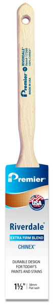 Premier Riverdale 17260 Paint Brush, 1-1/2 in W, Flat Sash Brush, 2-7/16 in L Bristle, Chinex Bristle [SKU: ORG0249490]
