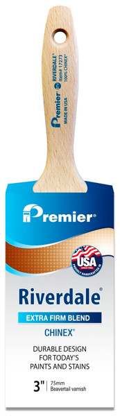 Premier Riverdale 17273 Paint Brush, 3 in W, Beavertail Varnish Brush, 3-3/16 in L Bristle, Chinex Bristle [SKU: ORG0249573]