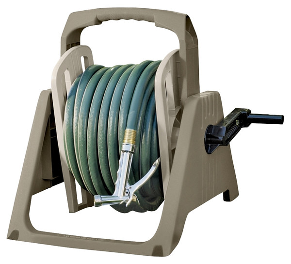 Suncast TSA100M Hose Reel, 5/8 in Hose, 100 ft of 5/8 in Hose, Swing-Up Handle, Vinyl [SKU: ORG5768007]