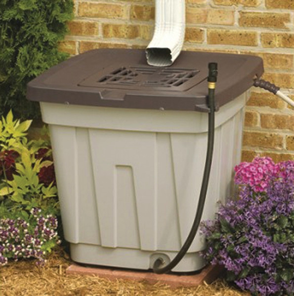 Suncast RB5010PK Rain Barrel with Lid, 50 gal Capacity, Resin, Light Taupe [SKU: ORG8877110]