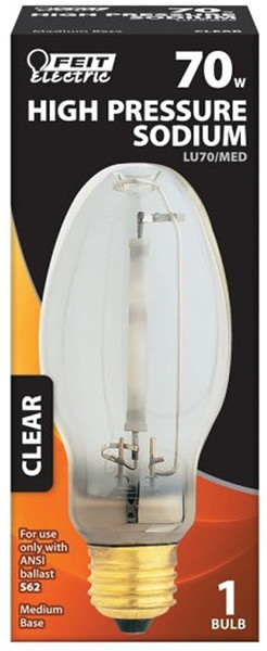 Feit Electric LU70/MED Lamp, 70 W, Medium E26 Lamp Base, 6000 Lumens, 2000 K Color Temp, 24,000 hr Average Life [SKU: ORG4289583]