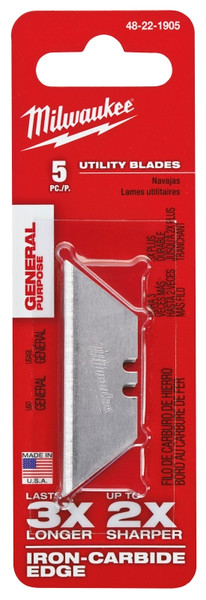Milwaukee 48-22-1905 Utility Blade, 2-3/8 in L, Carbide Steel, 2-Point [SKU: ORG1383611]