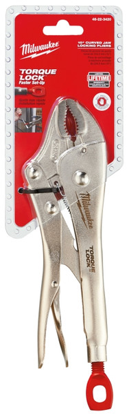 Milwaukee Torque Lock 48-22-3420 Locking Plier, 10 in OAL, 2 in Jaw Opening, Red/Silver Handle, Comfort-Grip Handle [SKU: ORG1384197]
