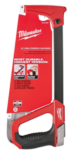 Milwaukee 48-22-0050 Hacksaw, 12 in L Blade, 24 TPI, Bi-Metal Blade, Metal Frame, Rubber Handle [SKU: ORG1384718]