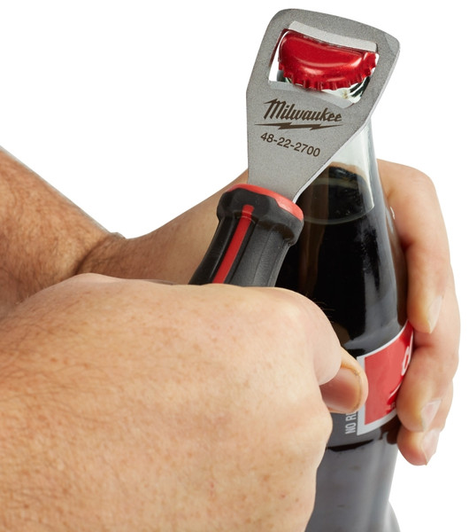Milwaukee 48-22-2700 Bottle Opener, Steel, Black/Red, Plastic Handle, 9.8 in OAL [SKU: ORG1384825]